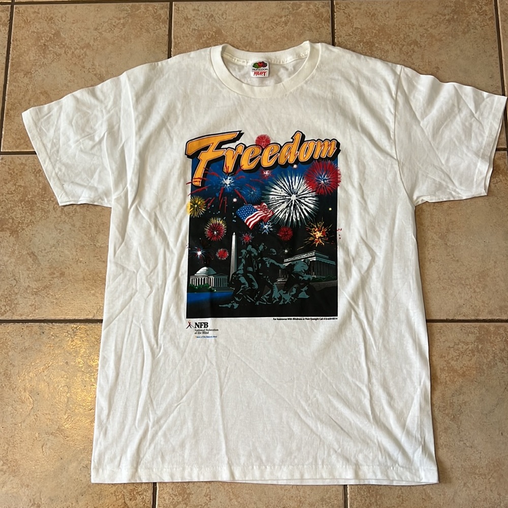 Vintage 90s *FREEDOM* Washington DC Graphic Short‎ Sleeve Tshirt, Sz Large